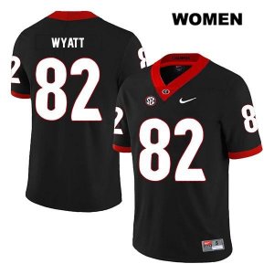 Women's Georgia Bulldogs NCAA #82 Kolby Wyatt Nike Stitched Black Legend Authentic College Football Jersey LKH7654OI